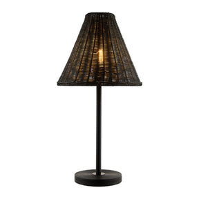 Modern European furniture - Black Rattan Accent Table Lamp - www.oroa.com