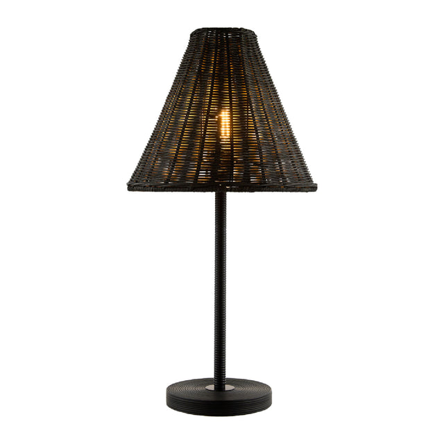 Modern European furniture - Black Rattan Accent Table Lamp - www.oroa.com