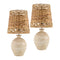 Modern European furniture - Cement Woven Seagrass Table Lamps (2) - www.oroa.com