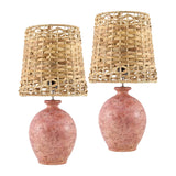 Modern European furniture - Cement Woven Seagrass Table Lamps (2) - www.oroa.com