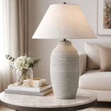 Modern European furniture - Textured Cement Accent Table Lamp - www.oroa.com