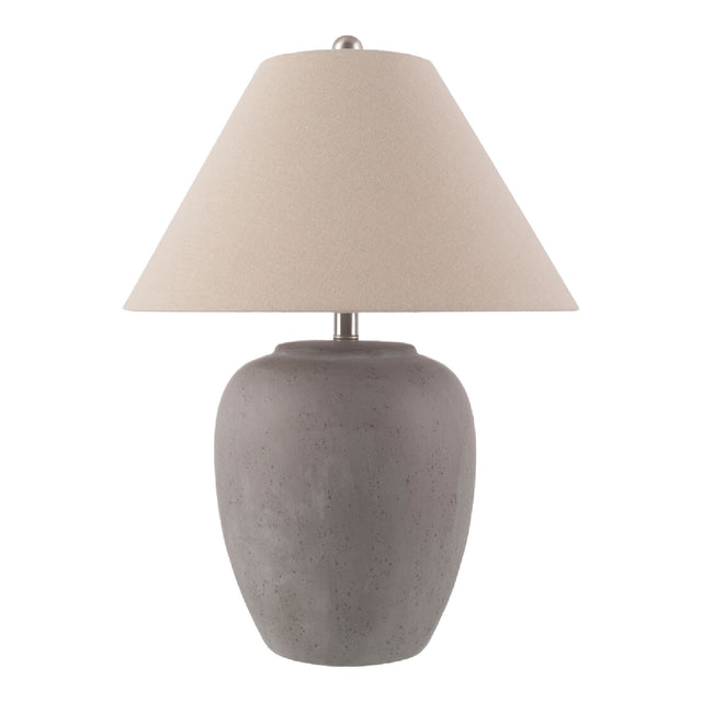 Modern European furniture - Glazed Gray Ceramic Table Lamp - www.oroa.com