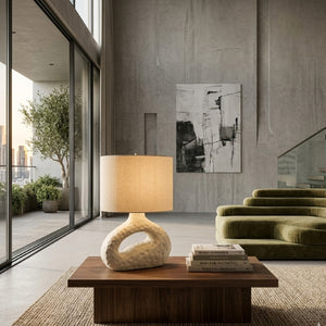   White Carved Accent Table Lamp | Oroa.com