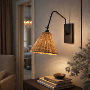   Modern European furniture - Conical Rattan Wall Lamp - www.oroa.com | Oroa.com