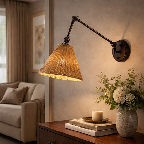   Modern European furniture - Rattan Adjustable-Arm Wall Lamp - www.oroa.com | Oroa.com