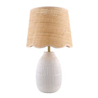 Modern European furniture - Scalloped Beige Jute Table Lamp - www.oroa.com