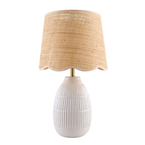 Modern European furniture - Scalloped Beige Jute Table Lamp - www.oroa.com