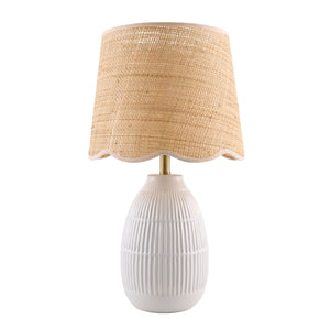   Modern European furniture - Scalloped Beige Jute Table Lamp - www.oroa.com | Oroa.com