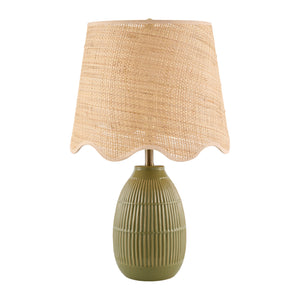   Modern European furniture - Scalloped Beige Jute Table Lamp - www.oroa.com | Oroa.com