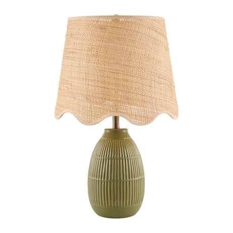 Modern European furniture - Scalloped Beige Jute Table Lamp - www.oroa.com