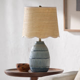Modern European furniture - Scalloped Beige Jute Table Lamp - www.oroa.com
