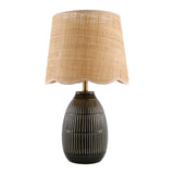 Modern European furniture - Scalloped Beige Jute Table Lamp - www.oroa.com