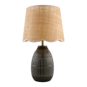   Modern European furniture - Scalloped Beige Jute Table Lamp - www.oroa.com | Oroa.com