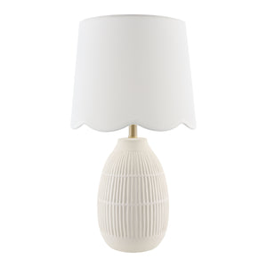   Modern European furniture - Scalloped Linen Ceramic Table Lamp - www.oroa.com | Oroa.com