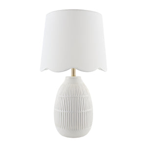   Modern European furniture - Scalloped Linen Ceramic Table Lamp - www.oroa.com | Oroa.com