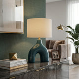 Modern European furniture - Cotton Shade Arched Table Lamp - www.oroa.com