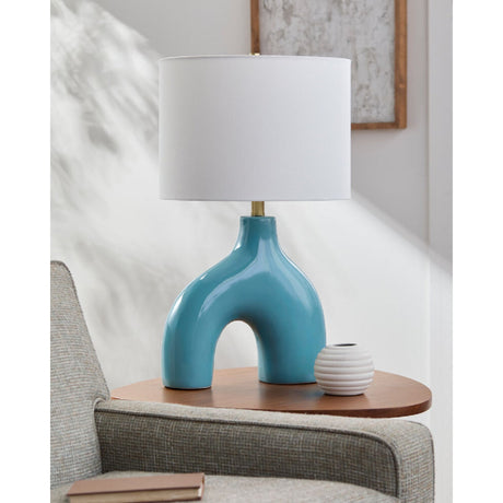 Modern European furniture - Cotton Shade Arched Table Lamp - www.oroa.com