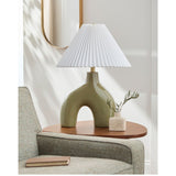 Modern European furniture - Pleated Fabric Arched Table Lamp - www.oroa.com
