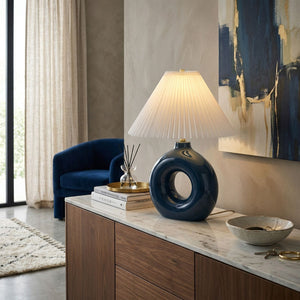   Modern European furniture - Pleated White Fabric Table Lamp - www.oroa.com | Oroa.com