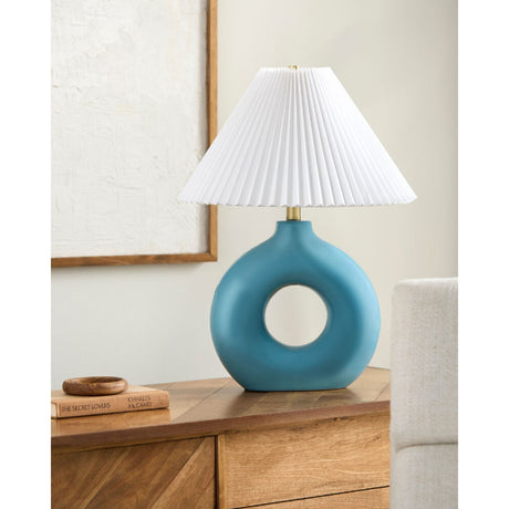Modern European furniture - Pleated White Fabric Table Lamp - www.oroa.com