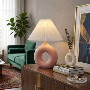   Modern European furniture - Pleated White Fabric Table Lamp - www.oroa.com | Oroa.com