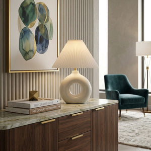   Modern European furniture - Pleated White Fabric Table Lamp - www.oroa.com | Oroa.com
