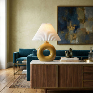   Modern European furniture - Pleated White Fabric Table Lamp - www.oroa.com | Oroa.com