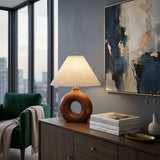 Modern European furniture - Pleated White Fabric Table Lamp - www.oroa.com