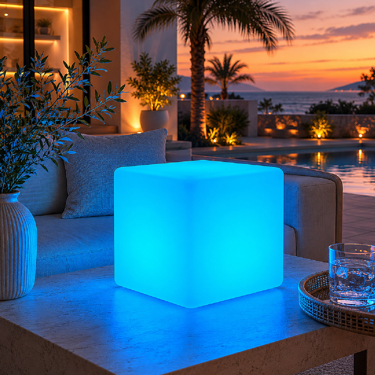   Modern European furniture - White Cube Outdoor Table Lamp - www.oroa.com | Oroa.com