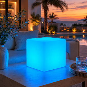  Modern European furniture - White Cube Outdoor Table Lamp - www.oroa.com | Oroa.com