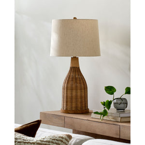   Modern European furniture - White Cotton Rattan Table Lamp - www.oroa.com | Oroa.com