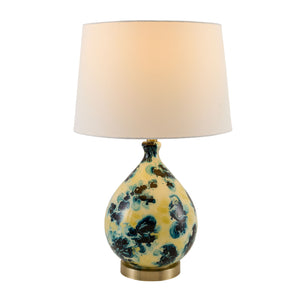   Modern European furniture - Blue Floral Glass Table Lamp - www.oroa.com | Oroa.com