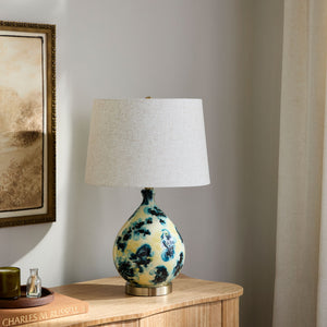   Modern European furniture - Blue Floral Glass Table Lamp - www.oroa.com | Oroa.com