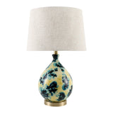 Modern European furniture - Blue Floral Glass Table Lamp - www.oroa.com