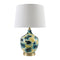Modern European furniture - Pinted Blue Glass Table Lamp - www.oroa.com
