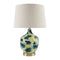 Modern European furniture - Pinted Blue Glass Table Lamp - www.oroa.com