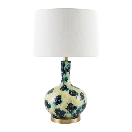 Modern European furniture - Painted Blue Glass Table Lamp - www.oroa.com