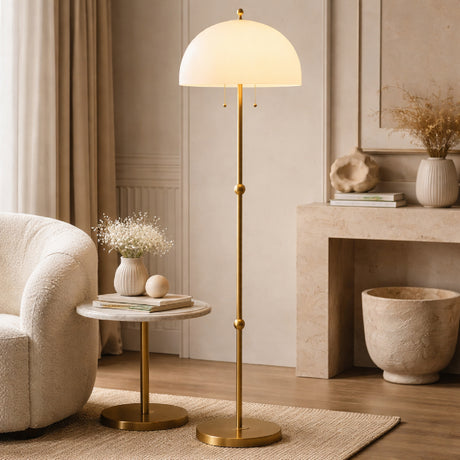   White Glass Dome Floor Lamp | Oroa.com