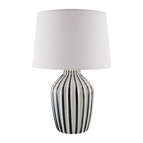 Modern European furniture - Lined Ceramic Accent Table Lamp - www.oroa.com
