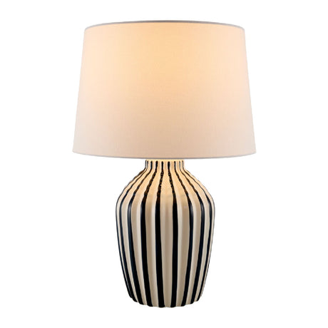 Modern European furniture - Lined Ceramic Accent Table Lamp - www.oroa.com