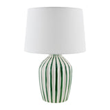 Modern European furniture - Lined Ceramic Accent Table Lamp - www.oroa.com