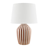 Modern European furniture - Lined Ceramic Accent Table Lamp - www.oroa.com