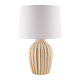 Modern European furniture - Lined Ceramic Accent Table Lamp - www.oroa.com