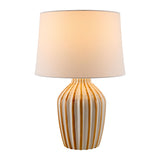 Modern European furniture - Lined Ceramic Accent Table Lamp - www.oroa.com