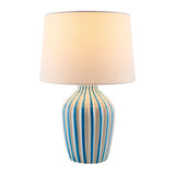 Modern European furniture - Lined Ceramic Accent Table Lamp - www.oroa.com