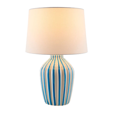 Modern European furniture - Lined Ceramic Accent Table Lamp - www.oroa.com