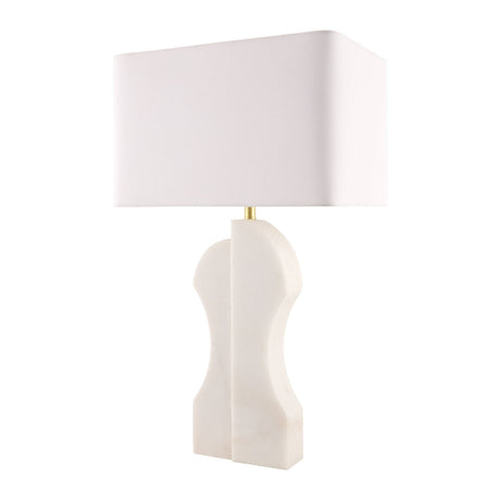 Modern European furniture - White Marble Accent Table Lamp - www.oroa.com