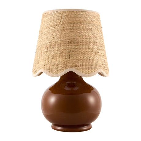 Modern European furniture - Scalloped Raffia Shade Table Lamp - www.oroa.com