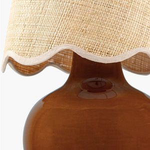   Modern European furniture - Scalloped Raffia Shade Table Lamp - www.oroa.com | Oroa.com