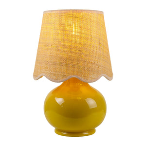   Modern European furniture - Scalloped Raffia Shade Table Lamp - www.oroa.com | Oroa.com